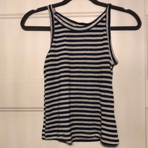 NWOT. Navy and white stripes tank top. Size: 0. Brand: NYTT from Bloomingdales